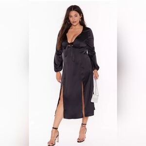 NWT Nasty gal Satin Midi Dress
